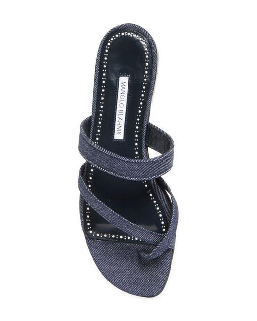 Manolo Blahnik White Susaperf Crossover Sandal
