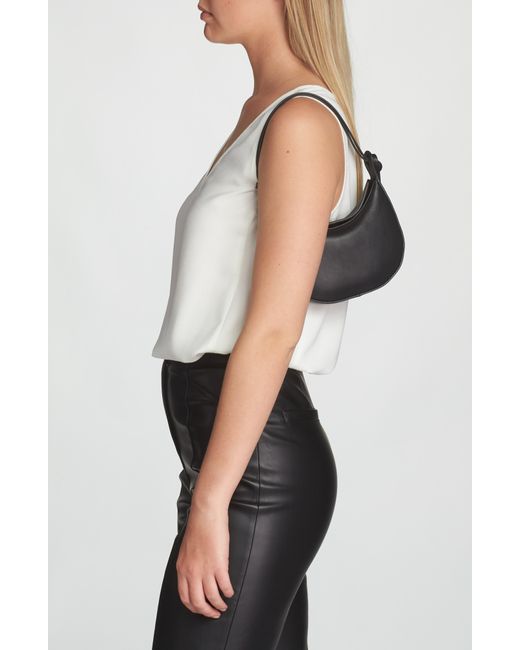Reformation Black Mini Rosetta Leather Shoulder Bag