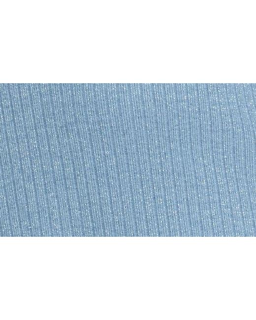 NYDJ Blue Metallic Rib Top