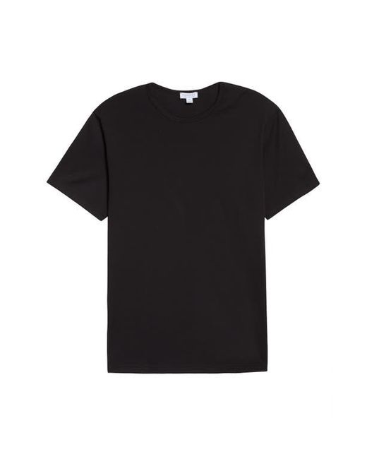 Sunspel Black Crewneck T-Shirt for men
