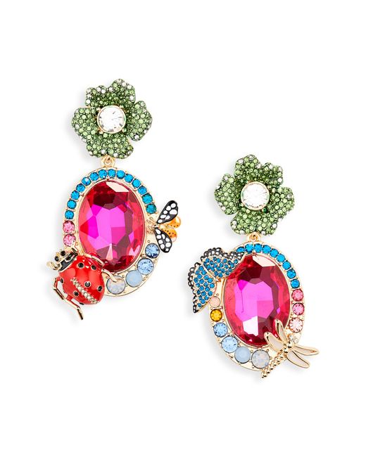 Kurt Geiger Red Floral Couture Drop Earrings