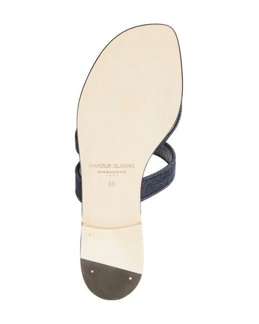 Manolo Blahnik White Susaperf Crossover Sandal