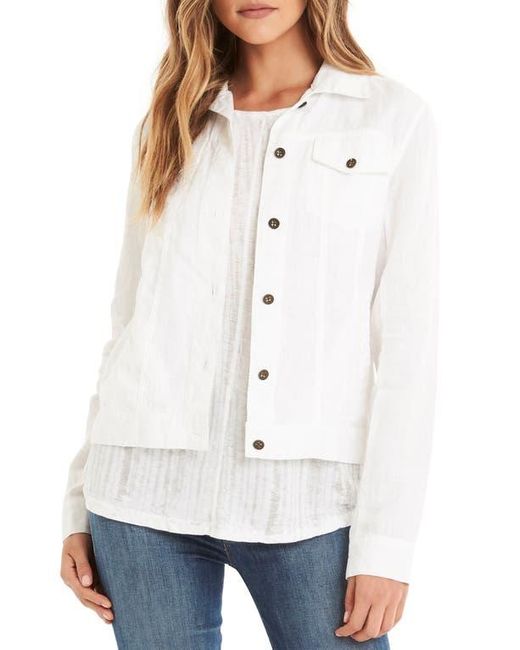 Michael Stars White Linen Denim Jacket