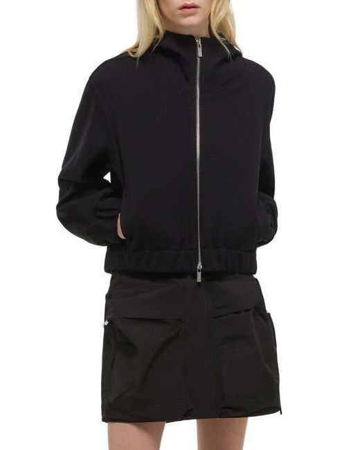 Helmut Lang Black Hooded Front Zip Jacket