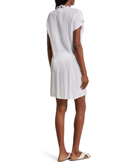 Elan White Tie Front Cover-up Wrap Dress