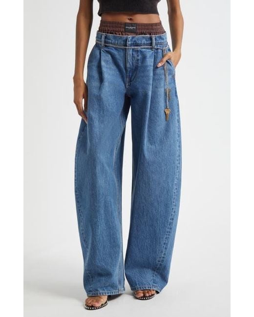 Alexander Wang Blue Pre-Style Brief Waistband Denim Balloon Leg Jeans