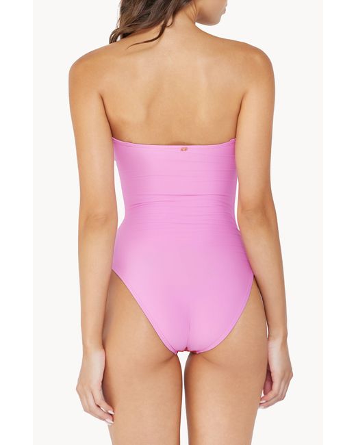 PQ Swim Orange Strapless One-piece Swimsuit