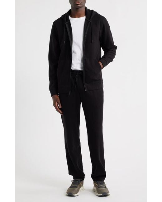 Zella Black Waffle Knit Zip-Up Hoodie for men