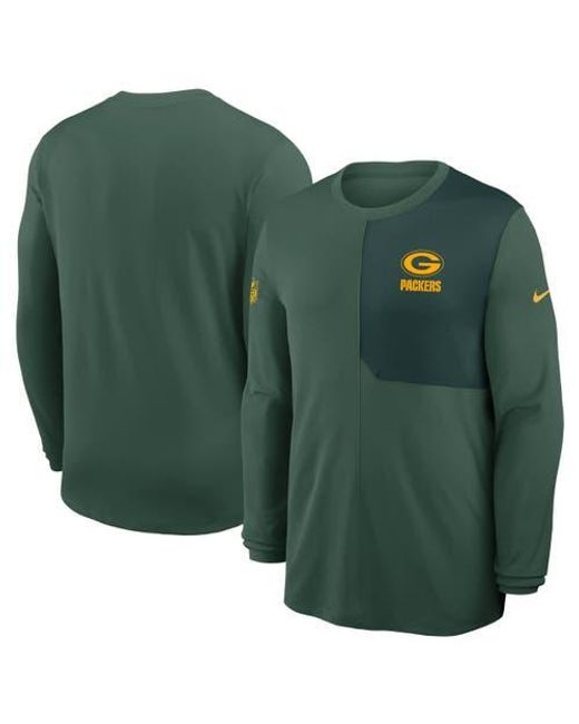 Nike Green Bay Packers Sideline Coach Uv Performance Long Sleeve T-Shirt for men