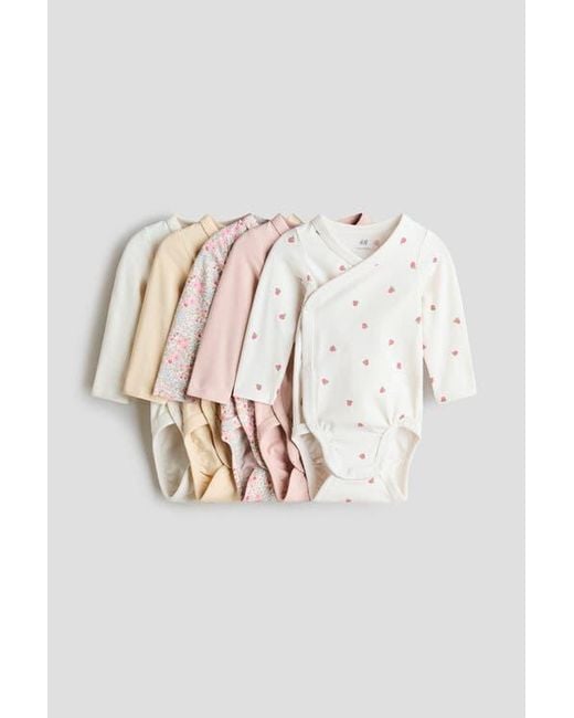H&M Multicolor 5-Pack Wrapover Bodysuits for men