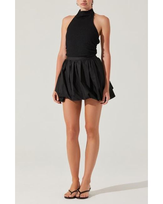 Astr Black Gwyneth Smock Halter Top