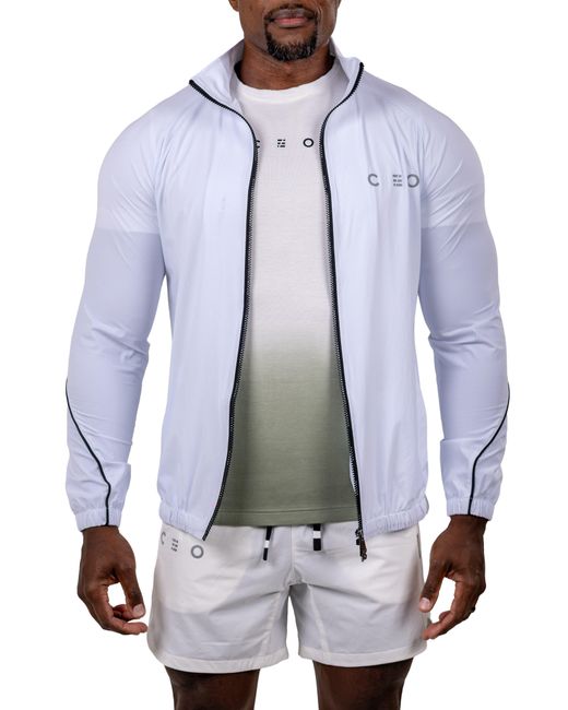 Maceoo Blue Performance Full Zip Athletic Jacket for men