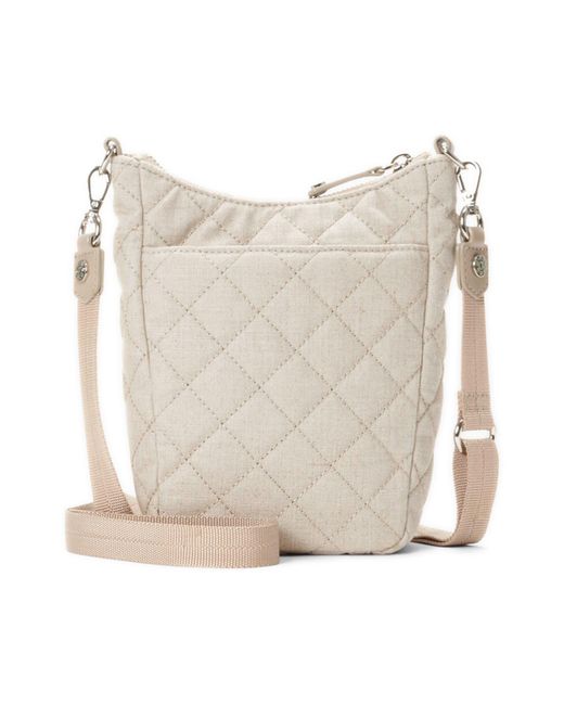 MZ Wallace Natural Crosby Go Quilted Linen Crossbody Bag