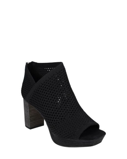 Pelle Moda Black Aurel Open Toe Platform Bootie