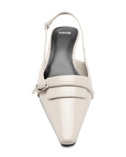 Mango Metallic Slingback Kitten Heel Pump