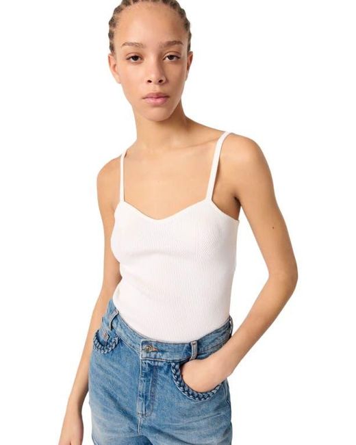 Maje Women's Blue Rib Knit Top