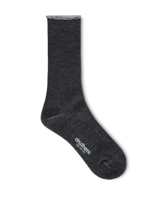 Druthers NYC Black Relacks Merino Wool Japanese House Sock for men