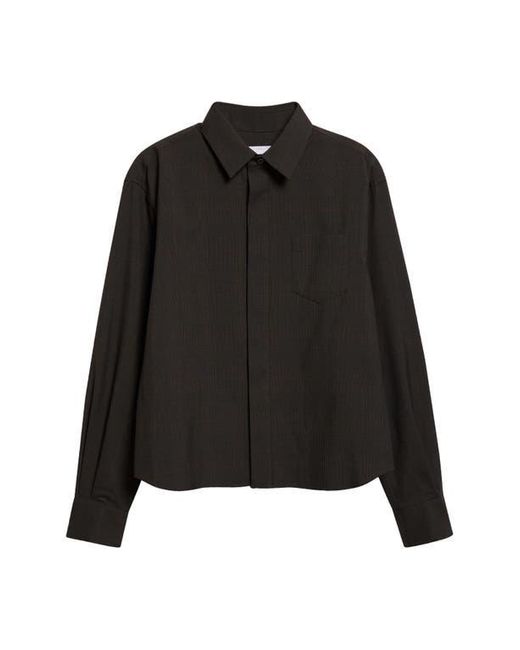Sacai Black Glen Check Mixed Media Button-Up Shirt