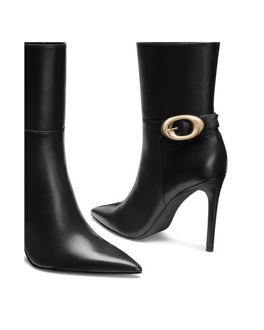 Stuart Weitzman Black Stuart Power Buckle Bootie