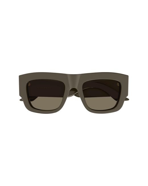 Alexander McQueen Brown 53mm Rectangular Sunglasses for men
