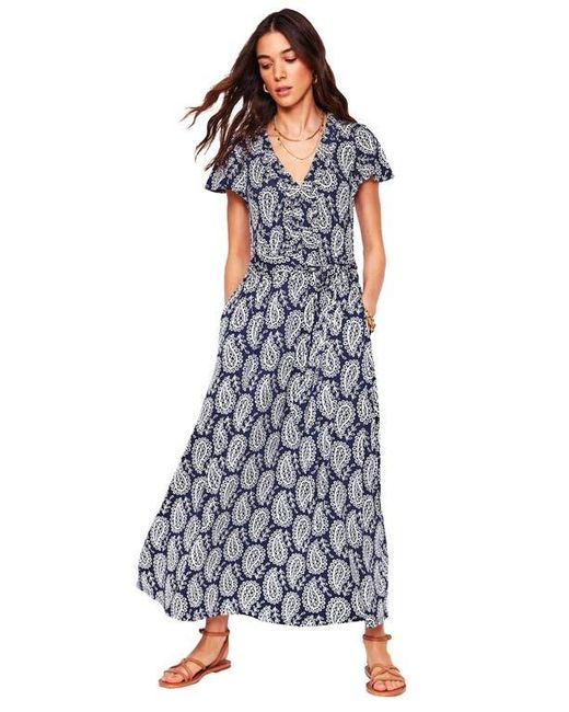 Boden Blue Nicola Paisley Print Jersey Dress