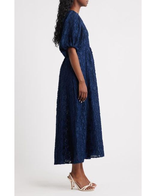& Other Stories Blue Jacquard Maxi Dress