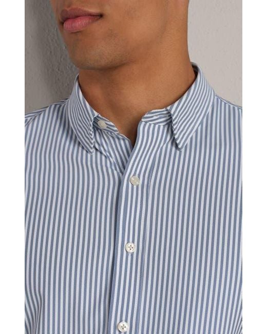 Rhone Gray Commuter Slim Fit Button-Up Shirt for men