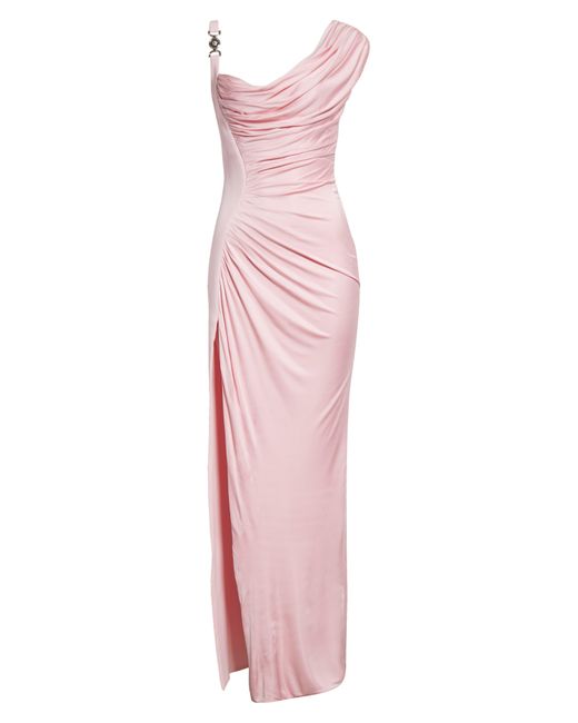 Versace Pink Medusa '95 Draped Crepe & Jersey Gown