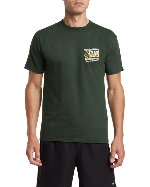 Vans Green Off The Wall Sounds Cotton Graphic T-shirt for men