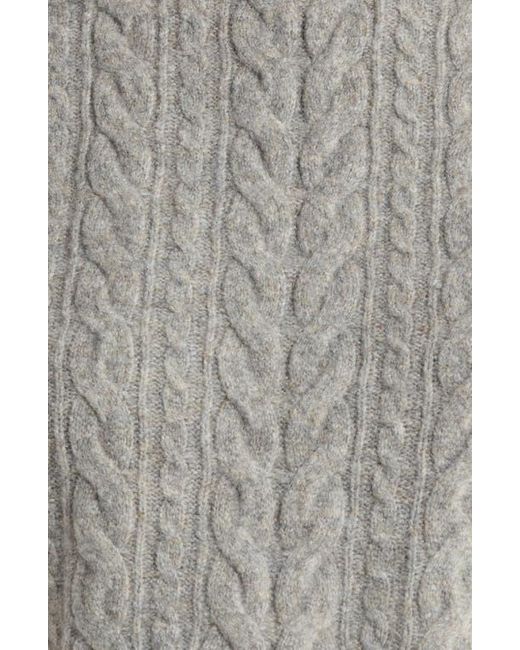 Mpg Gray Cable Knit Crop Sweater