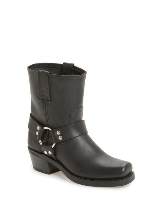 Frye Black Harness Square Toe Engineer Boot