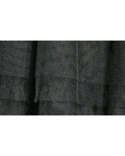 DKNY Black Tiered Ruffle Tulle Midi Skirt