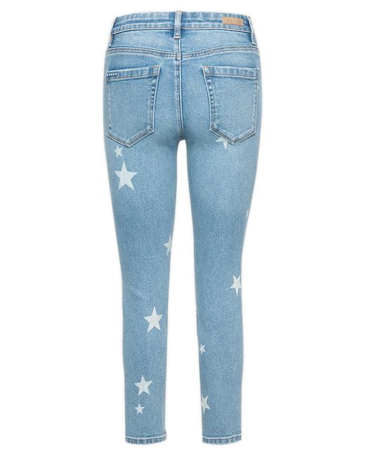 Blank NYC Madison Star Embroidered High Waist Crop Skinny Jeans in Blue |  Lyst