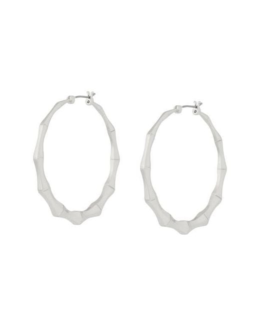 AllSaints White Medium Angular Hoop Earrings