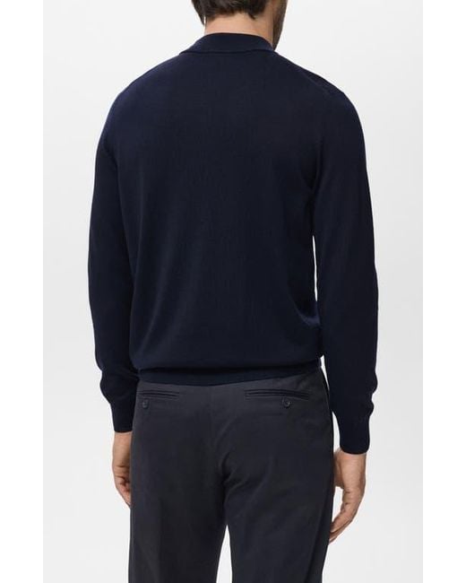 Mango Blue Turtleneck Wool Sweater for men
