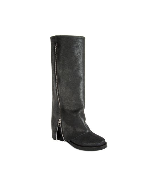 Urbnkicks Black Cuff Leather Biker Boot