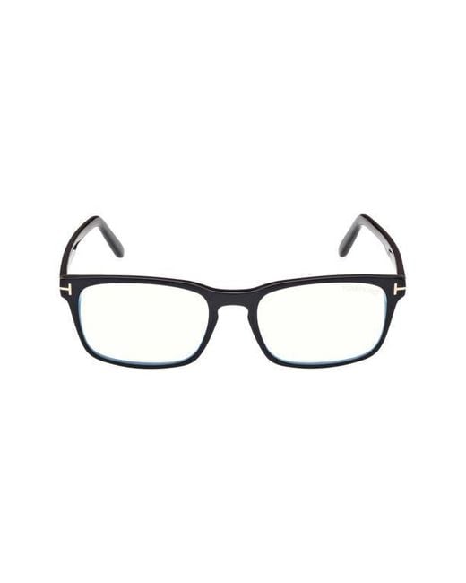 Tom Ford Brown 54Mm Rectangular Light Blocking Glasses for men
