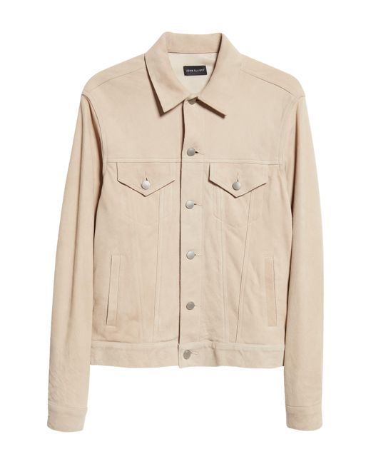 John Elliott Thumper Type Iii Suede Trucker Jacket in White for Men Lyst
