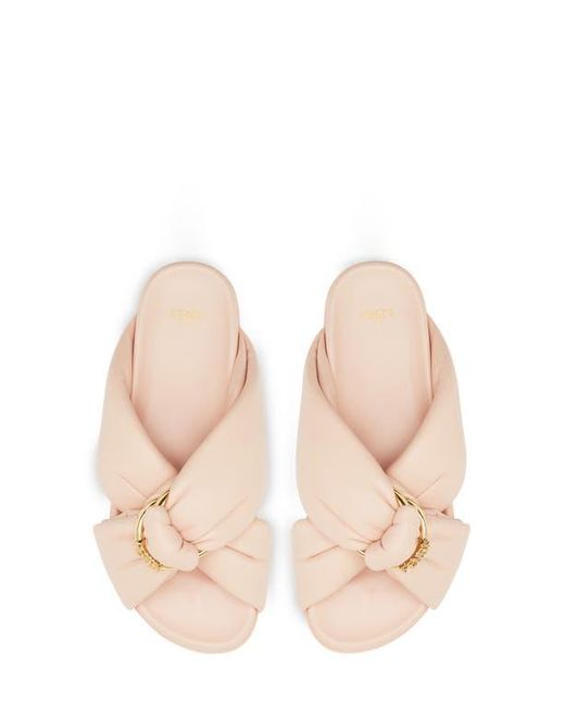 Fendi Pink Feel Knotted Slide Sandal