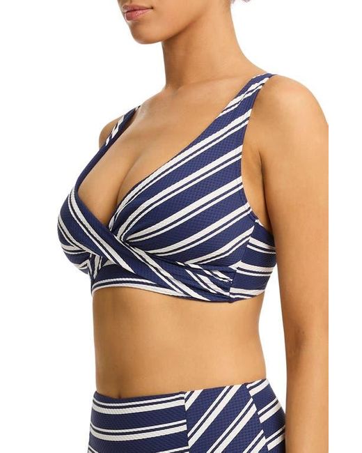 Sea Level Blue Biarritz Cross Front Multifit Bikini Top
