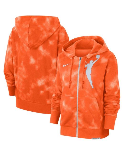 Nike Orange Wnba Logowoman Team 13 Tie-dye Performance Full-zip Hoodie At Nordstrom