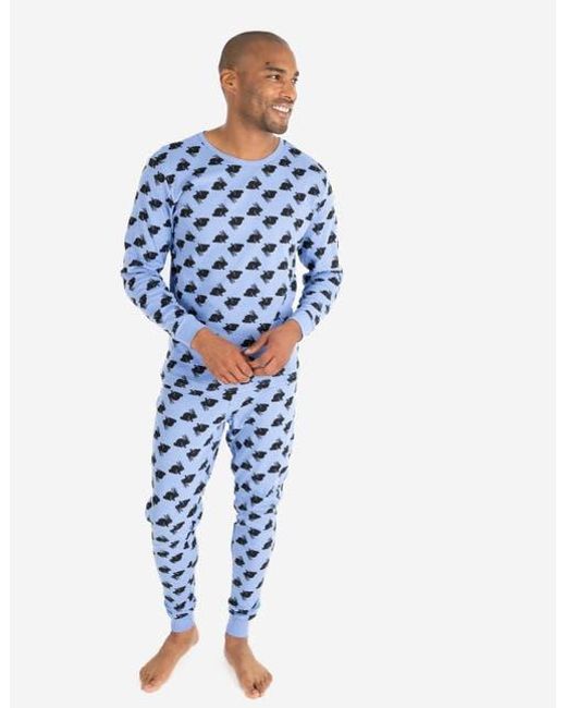 Leveret Blue Cotton Printed Matching Family Pajamas for men