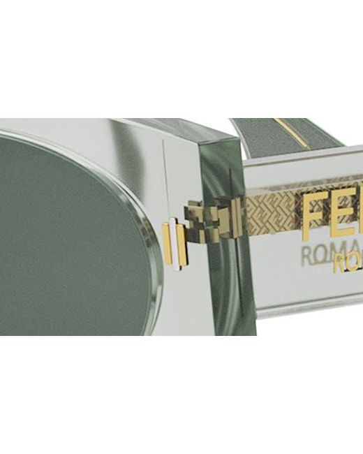 Fendi Green The Roma 52mm Oval Sunglasses