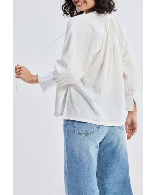 REISTOR White Relaxed Fit Top With Front-Tie