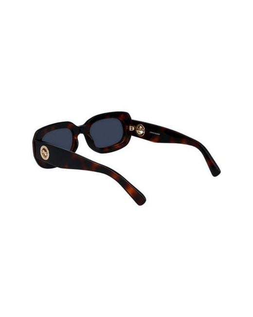 Longchamp Blue Medallion 52Mm Rectangular Sunglasses