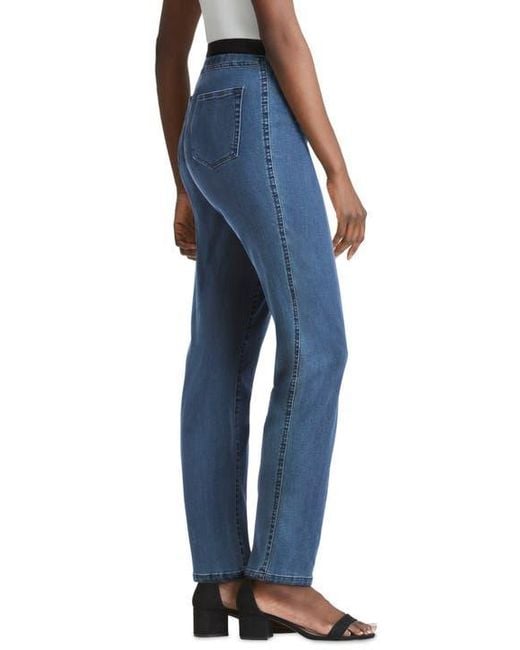 Jessica London Blue Stretch Denim Straight-Leg Jegging