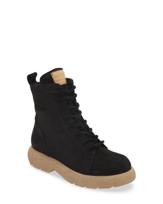 Toni Pons Black Lace-Up Leather Lug Sole Booties