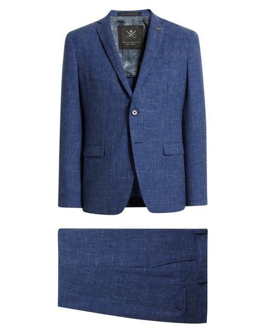 John Varvatos Blue Varick Slim Fit Slub Wool & Linen Blend Suit for men