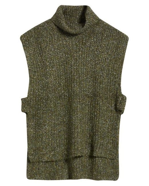 Wit & Wisdom Green Turtleneck High Low Sweater Vest