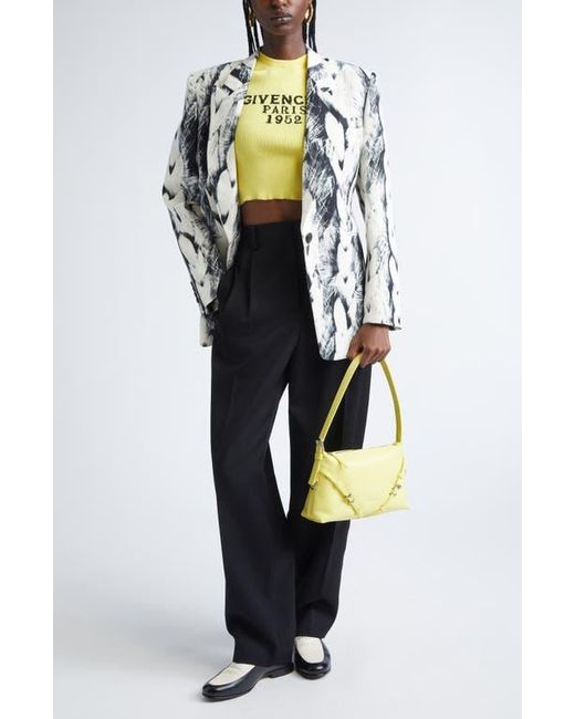 Givenchy Black Slashed Double Pleat Wool Grain De Poudre Pants